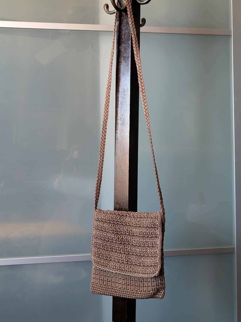 The Sak Light Brown Crochet Shoulder Bag